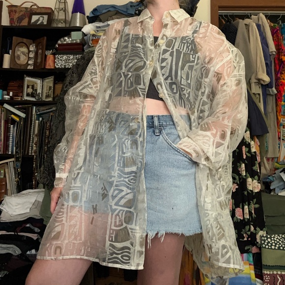 90s Express Sheer Button-Up - Picture 11 of 16